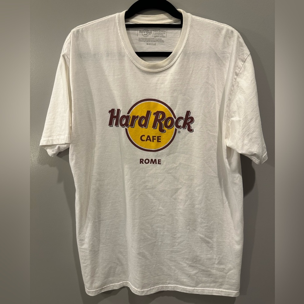 Hard Rock Cafe Rome Short Sleeve Tee Size XL White